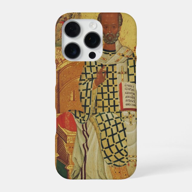St. Nicholas of Myra Byzantine Orthodox Icon iPhone Case (Back)