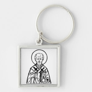 St. Nicholas of Myra Byzantine Orthodox Icon Key Ring
