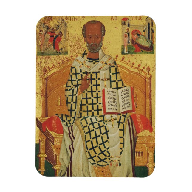 St. Nicholas of Myra Byzantine Orthodox Icon Magnet (Vertical)