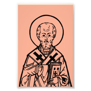 St. Nicholas of Myra Byzantine Orthodox Icon Photo Print