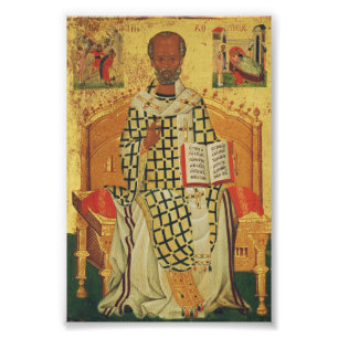 St. Nicholas of Myra Byzantine Orthodox Icon Photo Print