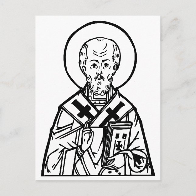 St. Nicholas of Myra Byzantine Orthodox Icon Postcard (Front)