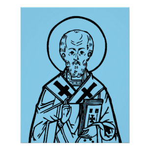 St. Nicholas of Myra Byzantine Orthodox Icon Poster