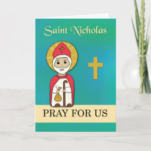 St. Nicholas Pray for Us Simple Catholic Saint Card