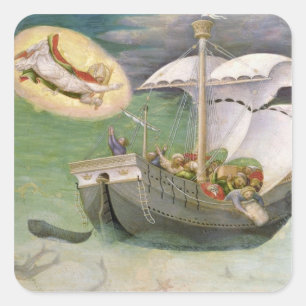 St. Nicholas Saves a Ship from Wreckage Square Sticker
