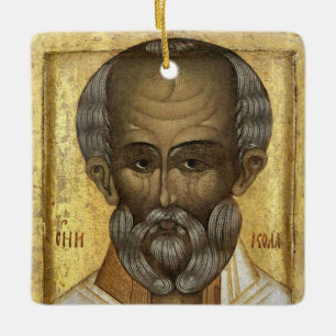 St. Nicholas the Wonderworker Icon Christmas Ceramic Ornament