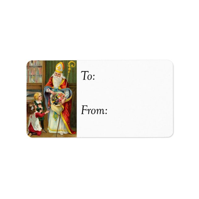 St Nicholas Vintage Gift Tag (Front)