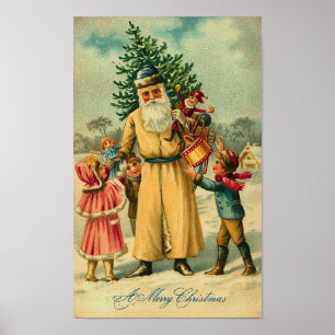 St. Nick and Kids At Christmas Poster