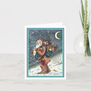 ST. NICK IN TEDDY BEAR SUIT, CHRISTMAS TEDDIES HOLIDAY CARD