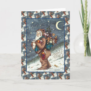 ST. NICK IN TEDDY BEAR SUIT, CHRISTMAS TEDDIES HOLIDAY CARD