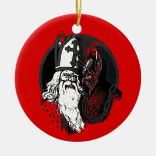 st nick krampus ceramic tree decoration
