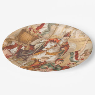 St. Nick St. Nicholas Dutch Sinterklaas Vintage Paper Plate