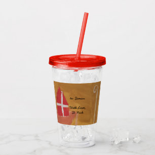 St. Nick St. Nicholas Sinterklaas Mitre Watercolor Acrylic Tumbler