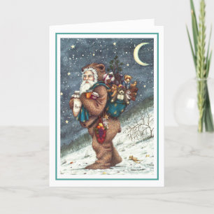 ST. NICK TEDDY BEAR SUIT, CHRISTMAS TEDDIES Blank Card