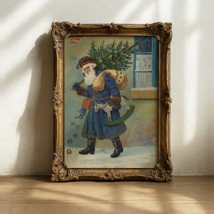 St. Nick   Vintage Holiday Poster