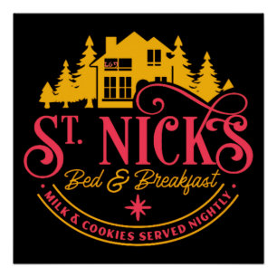 ST-NICKS BED & BREAKFAST funny christmas          Poster