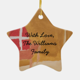 St. Nick's Day Dutch Sinterklaas Watercolor Mitre Ceramic Tree Decoration