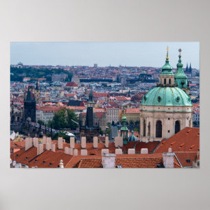 St. Nicolas church and roofs of Prague Poster