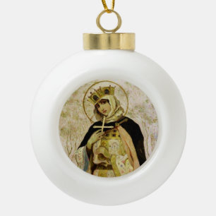 “St Olga” by Mikhail Nesterov Ceramic Ball Christmas Ornament