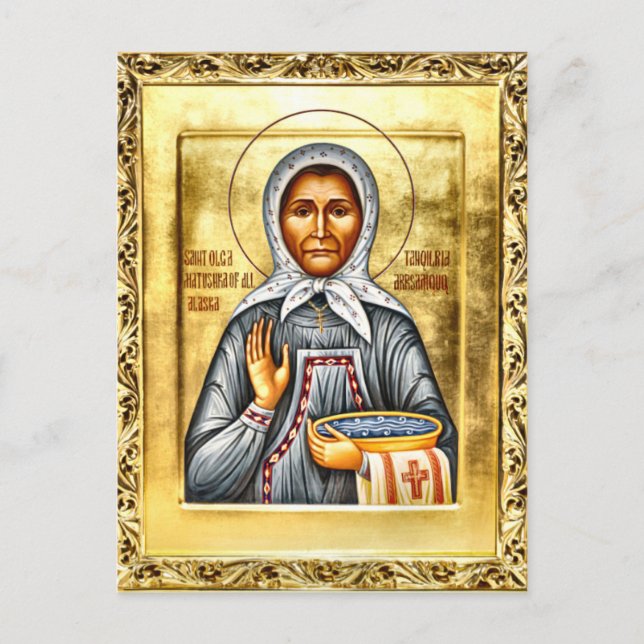 St. Olga of Alaska Orthodox Christian Icon Postcard (Front)