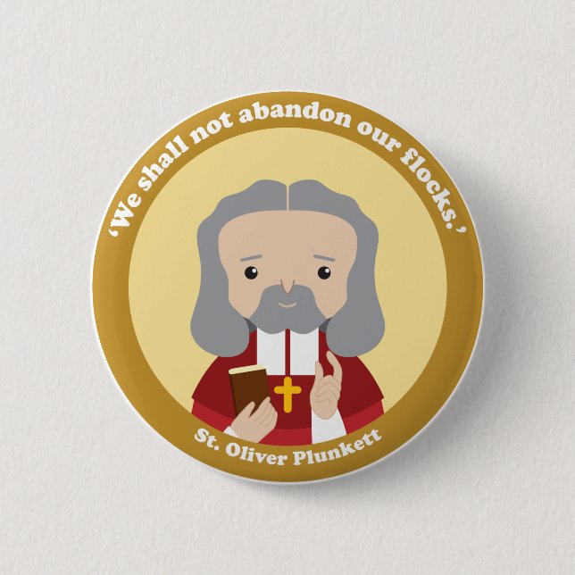 St. Oliver Plunkett 6 Cm Round Badge (Front)