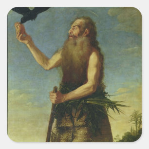St. Onuphrius (oil on canvas) Square Sticker