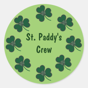 St. Paddy's Crew Shamrocks Classic Round Sticker