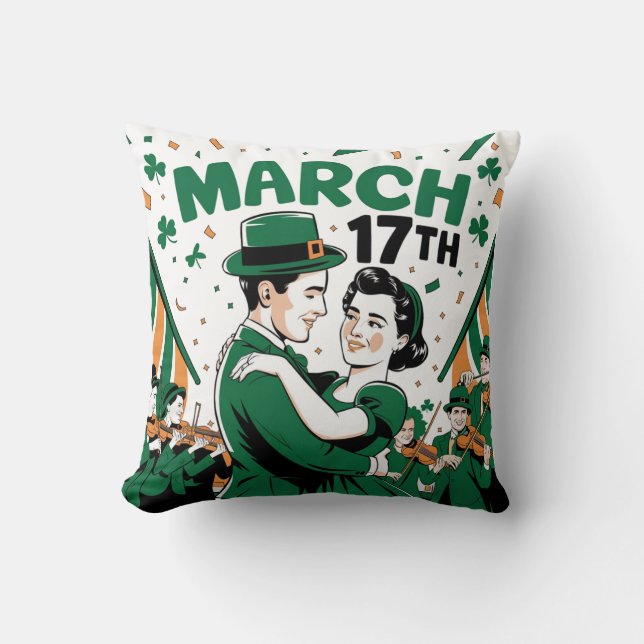 St. Paddy's Day dacing folklore Cushion (Front)