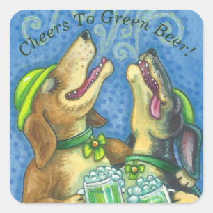 St. Paddy's Day IRISH HOUNDS DOG STICKER Sheet