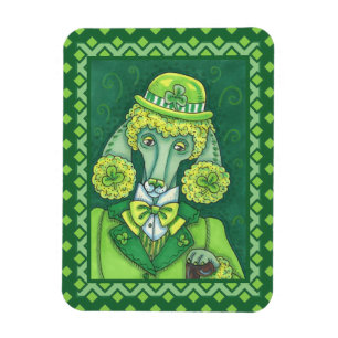 ST. PADDY'S IRISH GREEN FRENCH POODLE, LUCKY DOG MAGNET