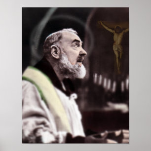St Padre Pio at Mass. Poster