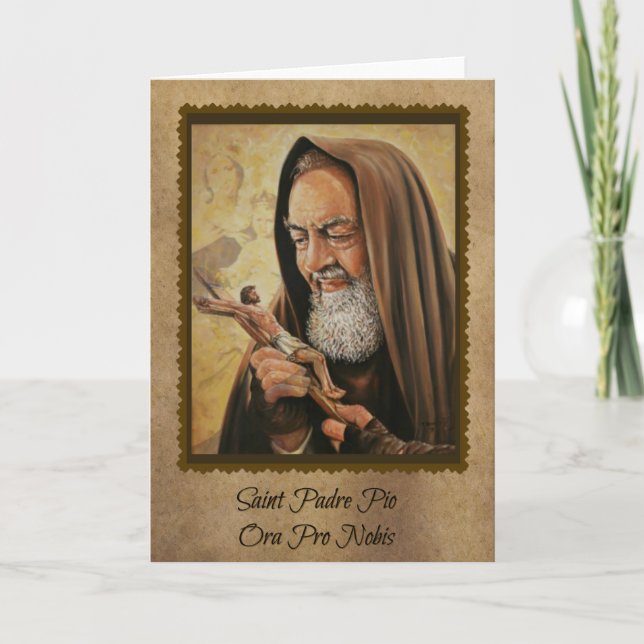 St. Padre Pio Catholic Religious Priest Card (Front)