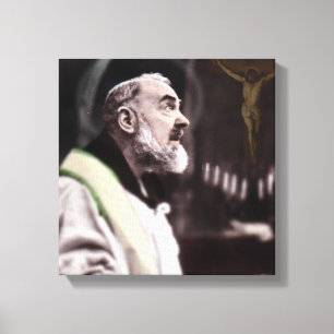 ST PADRE PIO CELEBRATING MASS CANVAS PRINT