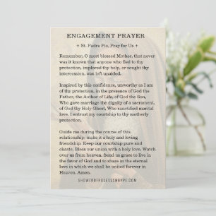 St. Padre Pio Engagement Catholic Prayer  Thank You Card