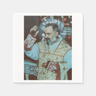 St. Padre Pio of Pietrelcina The Seraphic Priest Napkin