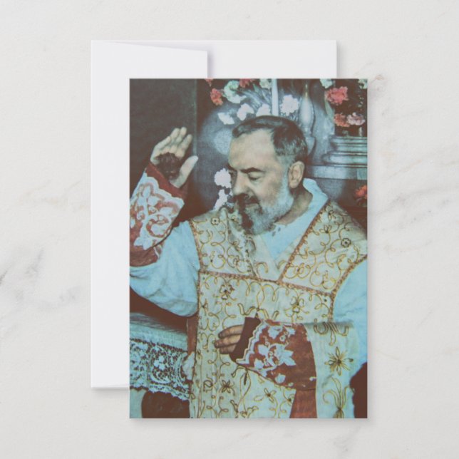 St. Padre Pio of Pietrelcina The Seraphic Priest Thank You Card (Front)