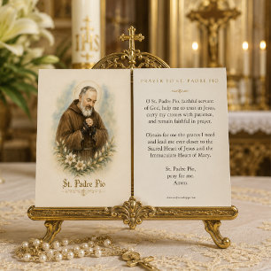 St. Padre Pio Prayer Catholic Holy Card