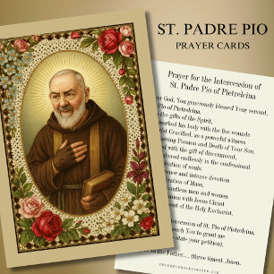 St. Padre Pio Prayer Catholic Priest Roses Invitation