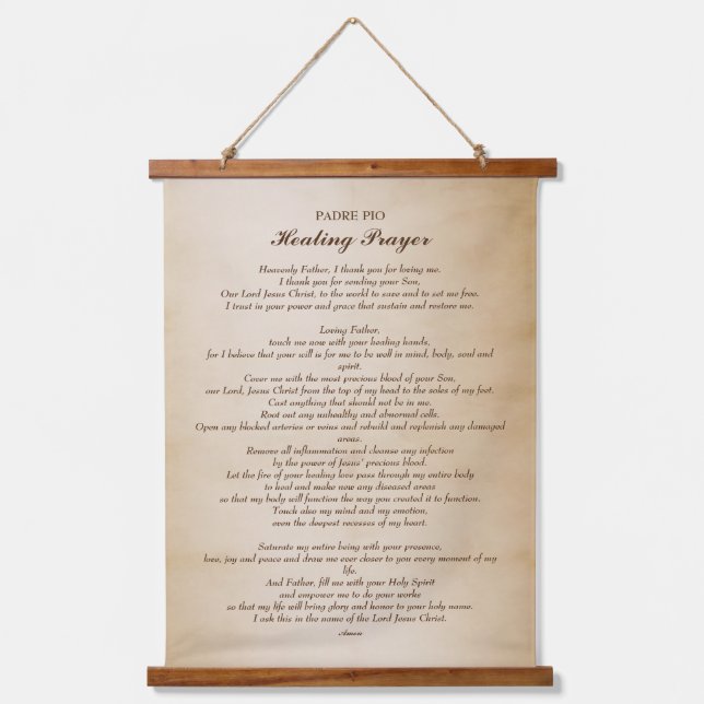 St. Padre Pio Prayer for Healing Hanging Tapestry (Front)