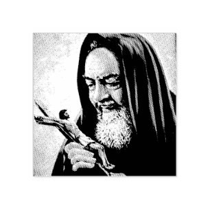 St. Padre Pio Priest Crucifix Rubber Stamp