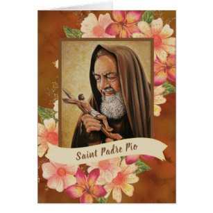 St. Padre Pio Priest Floral Crucifix Stigmata