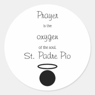 St. Padre Pio Quote Classic Round Sticker