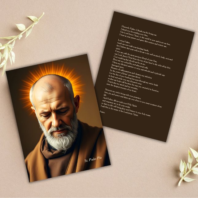  St Padre Pio The Most Powerful Healing Prayer Card (Christian St Padre Pio The Most Powerful Healing Prayer Note Card)