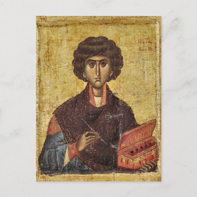 St. Panteleimon Orthodox Christian Icon Postcard (Front)
