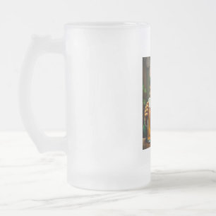 St. Pat Cat Frosted Glass Beer Mug