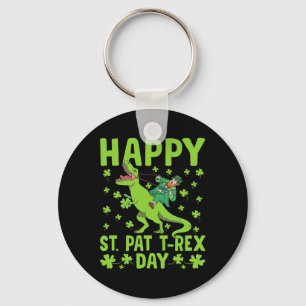 St Pat Trex Day Dinosaur Saint Patricks Day St Pat Key Ring