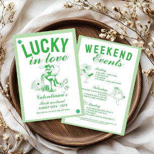 St patrcik lucky bachelorette in love party invitation