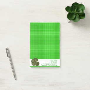 St Patrick 4 Leaf Clover Get Lucky Corporate NP Post-it Notes