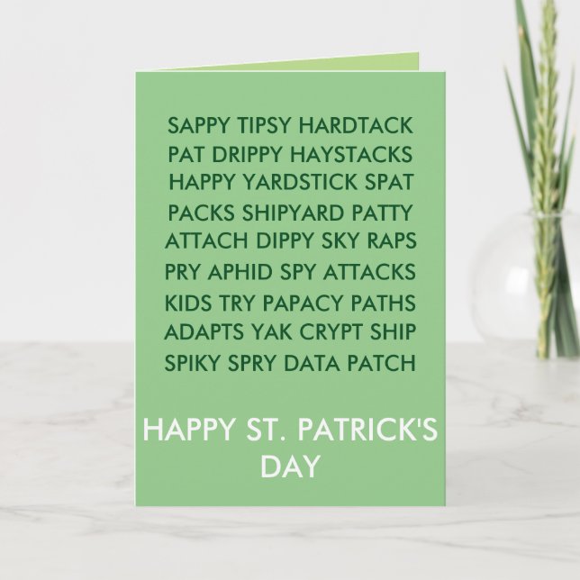 St. Patrick Anagram card (Front)