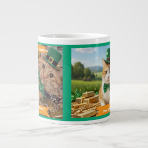 St Patrick Cat Humor Text Large Coffee Mug